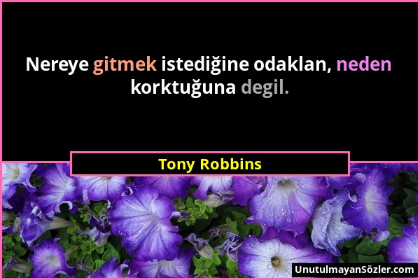 Tony Robbins - Nereye gitmek istediğine odaklan, neden korktuğuna degil....