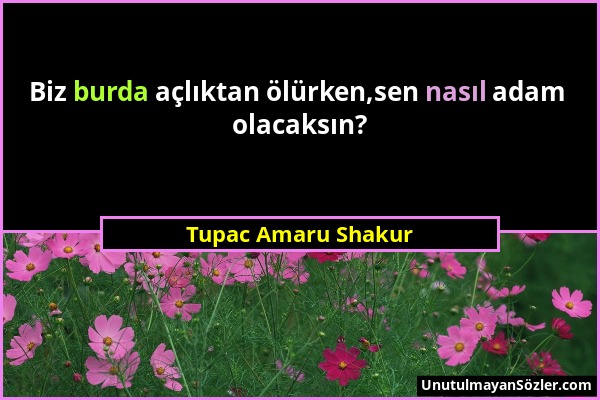 Tupac Amaru Shakur - Biz burda açlıktan ölürken,sen nasıl adam olacaksın?...