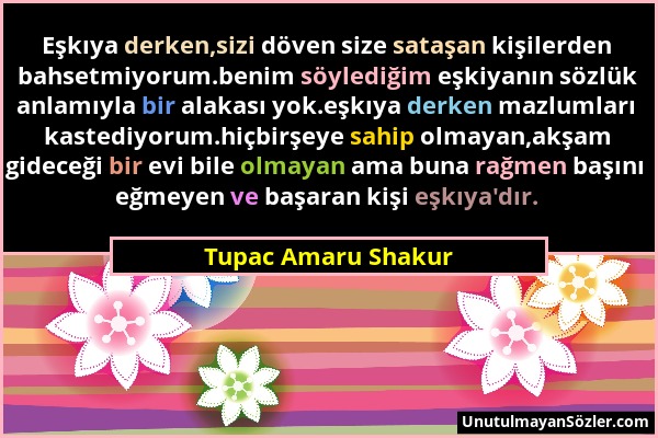 Tupac Amaru Shakur - Eşkıya derken,sizi döven size sataşan kişilerden bahsetmiyorum.benim söylediğim eşkiyanın sözlük anlamıyla bir alakası yok.eşkıya...