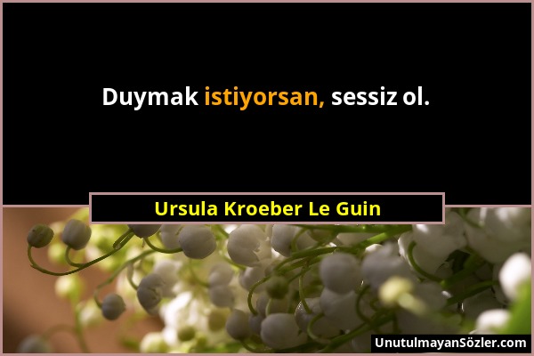 Ursula Kroeber Le Guin - Duymak istiyorsan, sessiz ol....