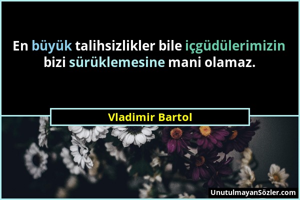 Vladimir Bartol - En büyük talihsizlikler bile içgüdülerimizin bizi sürüklemesine mani olamaz....