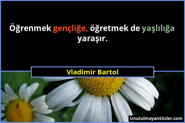 Vladimir Bartol - Öğrenmek gençliğe, öğretmek de yaşlılığa yaraşır....