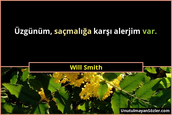 Will Smith - Üzgünüm, saçmalığa karşı alerjim var....