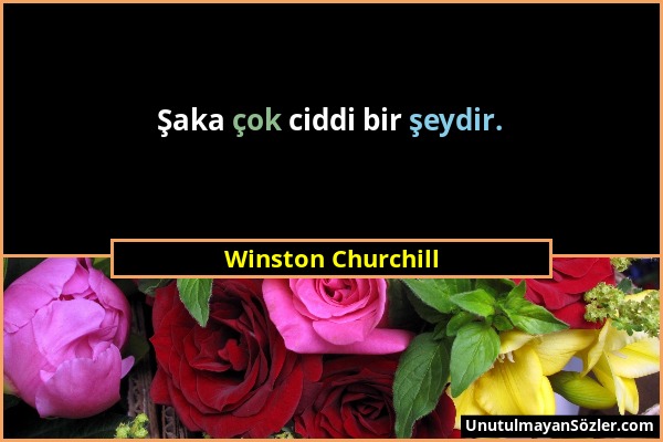 Winston Churchill - Şaka çok ciddi bir şeydir....