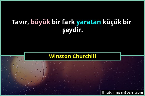 Winston Churchill - Tavır, büyük bir fark yaratan küçük bir şeydir....