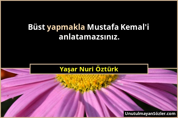 Yaşar Nuri Öztürk - Büst yapmakla Mustafa Kemal'i anlatamazsınız....