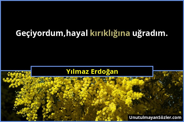 Yılmaz Erdoğan - Geçiyordum,hayal kırıklığına uğradım....