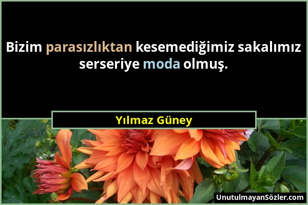 Yılmaz Güney - Bizim parasızlıktan kesemediğimiz sakalımız serseriye moda olmuş....