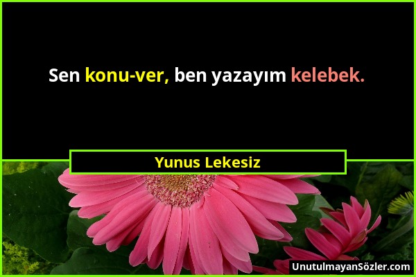 Yunus Lekesiz - Sen konu-ver, ben yazayım kelebek....