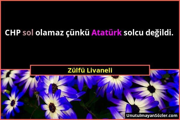 Zülfü Livaneli - CHP sol olamaz çünkü Atatürk solcu değildi....
