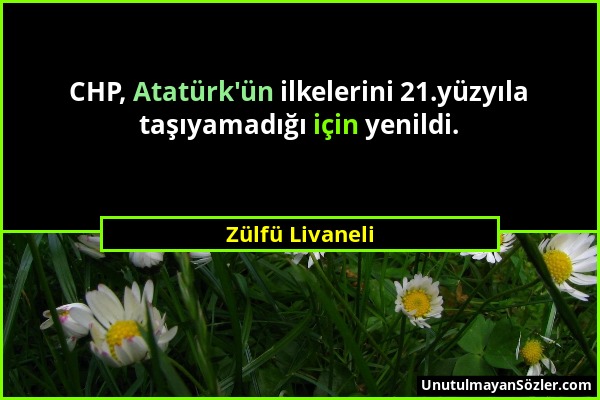 Zülfü Livaneli - CHP, Atatürk'ün ilkelerini 21.yüzyıla taşıyamadığı için yenildi....